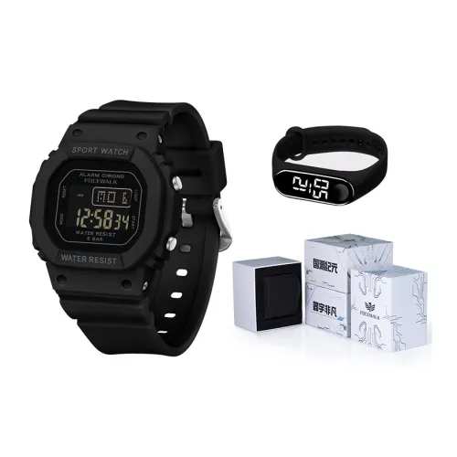 FOCEWALK Black Feather Collection Электронный механизм TPU ремешок Часы Унисекс Черный циферблат