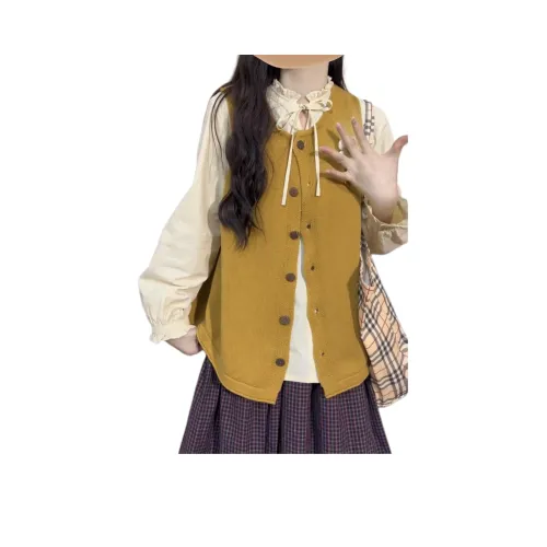 QIAOMONVHAI Желтый Женские Жилеты