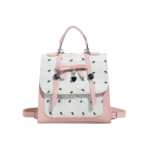 AUNG ПУ (полиуретан) Рюкзак Стандартный Розовый Экрю Черный