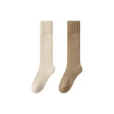 [2 шт./Флисовая подкладка, нижняя часть ноги, утолщенный, теплоизоляционный] Молочный кофейный + Хаки