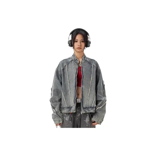 REXSHION Винтажный синий унисекс джинсовые куртки