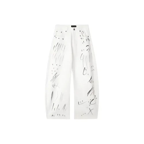 AIKEN Белый Унисекс Джинсы