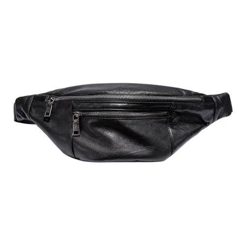 Ace Paul Сумка через плечо из крупнозернистой текстуры коровьей кожи Слинг-сумка Сумка на пояс Унисекс Черная