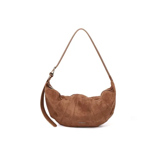 CinvaiKrose Ткань Утепленный Микрофибра Синтетическая Кожа Пельменная Сумка Сумка через плечо Стандартная Женская Коричневая