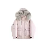 Розовый хлопковый пуховик