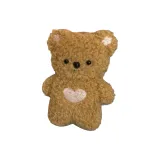 Коричневый, сердце, магнитный, обнимающий медведь