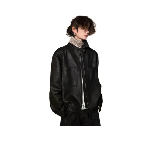 PISYPOX Черный Унисекс Кожаные куртки