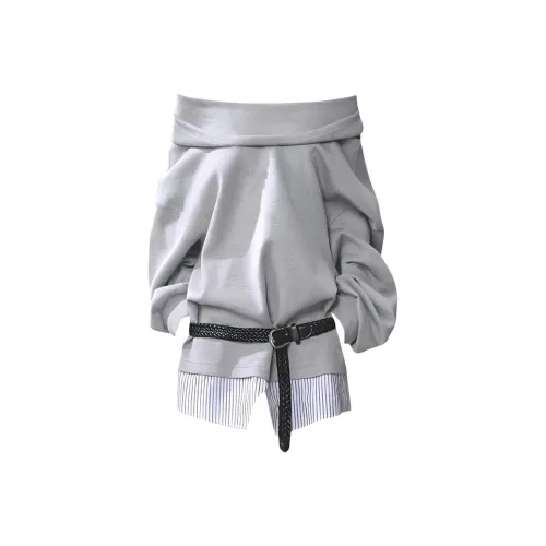 SKYA Серый топ с ременем включен женские свитшоты