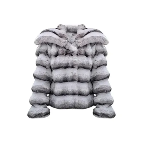 SNZX Серый Экологичный Eco Friendly Мех Женские Меховые изделия