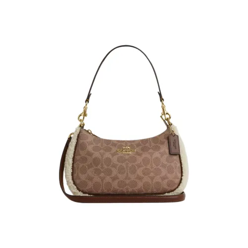 COACH Кожа Портативный Crossbody Сумка Сумка через плечо Женская Коричневая