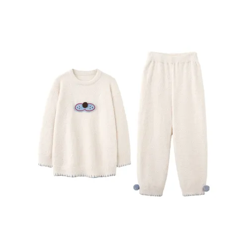 MIOJUER Молоко Белый Женский Пижамный Комплект