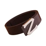 Серебряная пряжка с текстурой "Z", цвет кофе