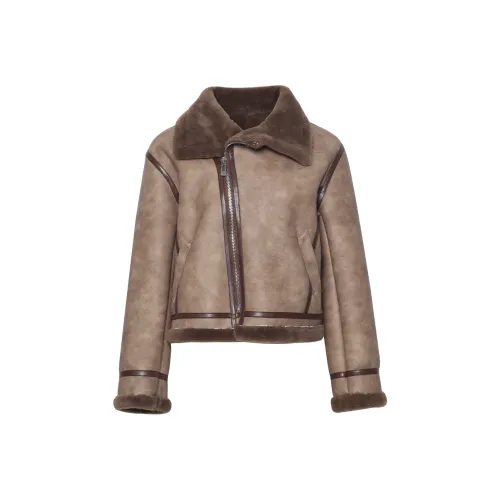 ONE T Винтажный кофе Женские меховые изделия