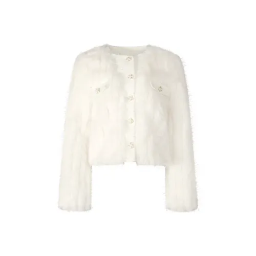 ONE T Бежевый Женские Меховые изделия