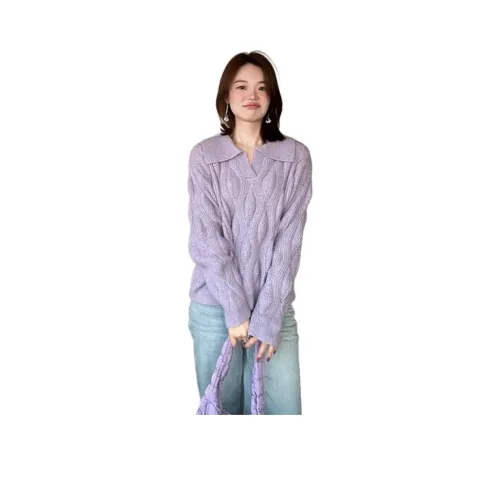 ZVJH Фиолетовый Женский Трикотаж