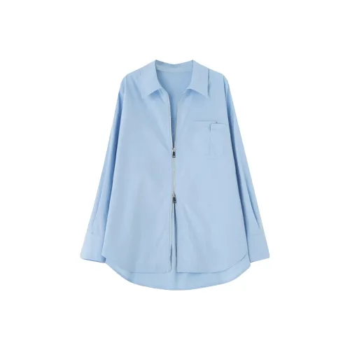 SOON FLOWER Синий Женские Рубашки