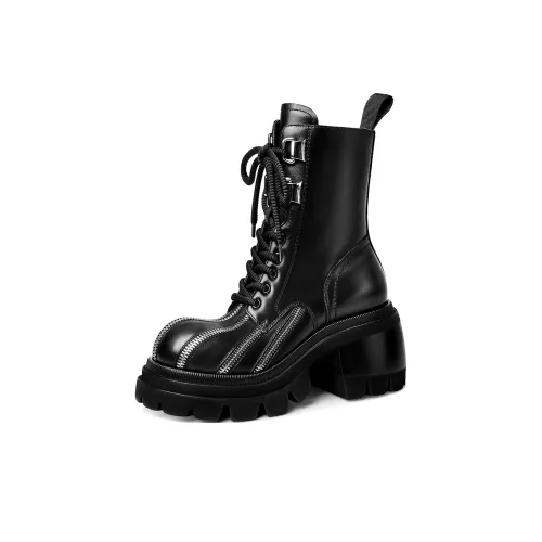 HAOYASENNU Martin Boots Cool Black Women's