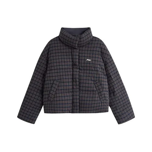 Inman Синяя клетка Кофе Женские Пуховые куртки