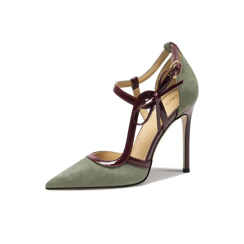 Lily Wei Long Summer Green Wilderness Ножной каблук Высокий каблук Женские