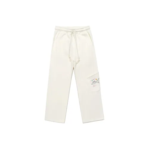 Guuka Cream White Unisex Casual Pants Guuka Кремовые Белые Унисекс Повседневные Брюки