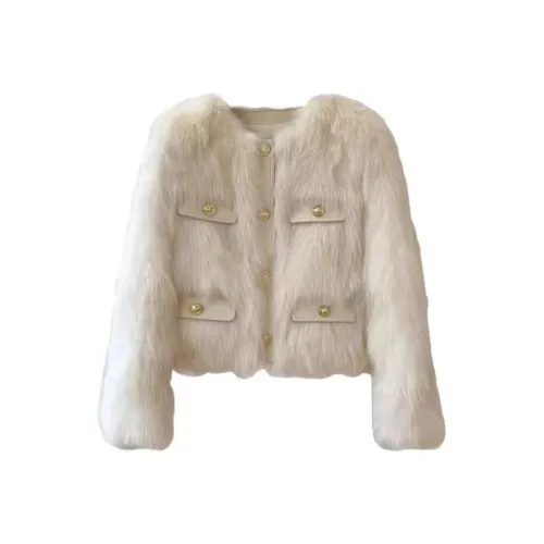 SNZX Экрю Eco Friendly Мех Женские Меховые изделия