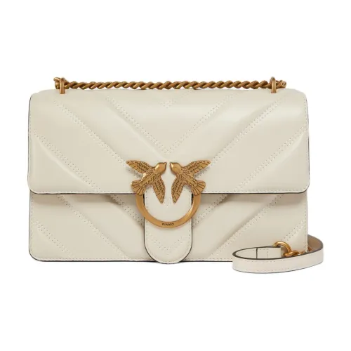 PINKO Love Bag Sheepskin Crossbody Bag Shoulder Bag Medium Women's Beige