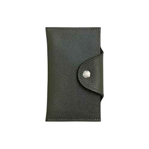 HERMES Evercolor Телячья кожа Держатель для карт Женский C6 Vert DE Gris Серый Зеленый