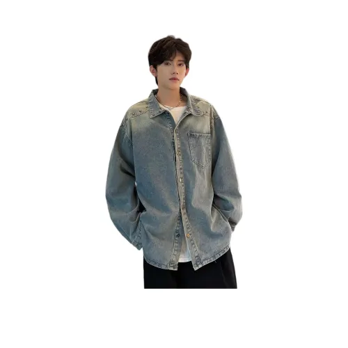 HIPHOPPUNKS Синий Мужской Джинсовые куртки