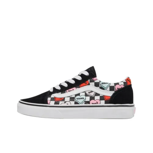 Vans Old Skool Collection Низкий Топ Детские Скейтбординги Черно-белая Шахматка Подростки