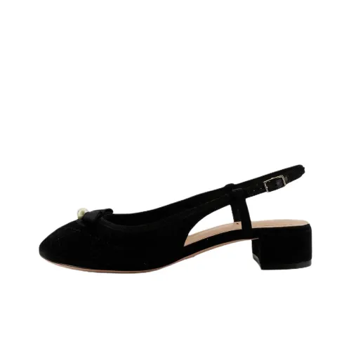 DIOR Балет Cannage Грубый каблук Высокие каблуки 3 см Женские Черный