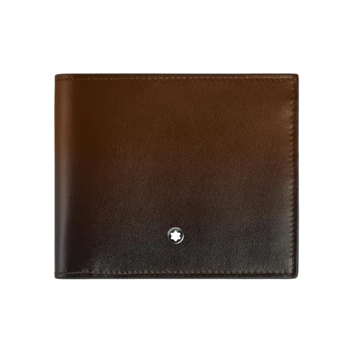 MONTBLANC Кожа Кошелек Мини Мужской Чернила Коричневый