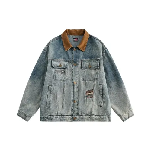 Wooden Rabbit Модный Lazy Denim Минималистский стиль Ins Универсальный Fashion Jacket Men's