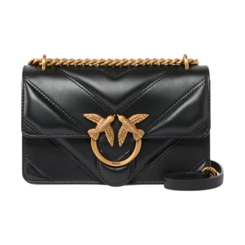 PINKO Love Bag Sheepskin Crossbody Bag Shoulder Bag Small Women's Black