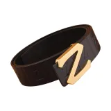 Золотая пряжка с текстурой Z, черная