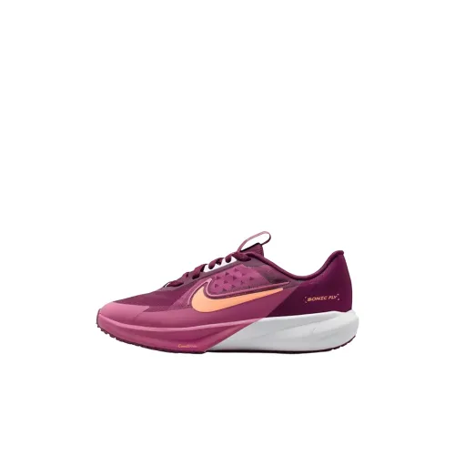 Nike SONIC FLY Low Топ Детские Беговые Кроссовки Бордовый Унисекс
