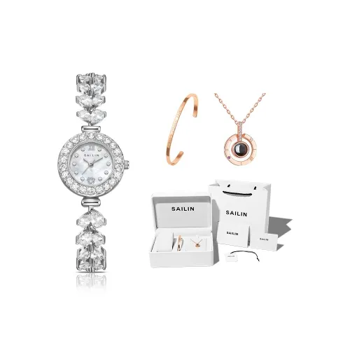 SAILIN Кварцевый механизм стальной ремешок женские часы жемчужная раковина цвет циферблат часов