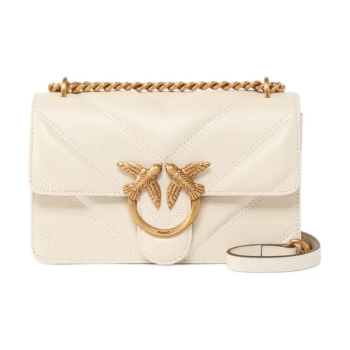 PINKO Love Bag Овчина Сумка через плечо Сумка на плечо Маленькая Женская Бежевая
