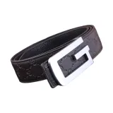 Серебряная пряжка с двойным узором C, кофе