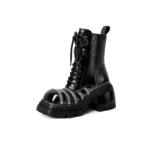 HAOYASENNU Martin Boots Cool Black Women's