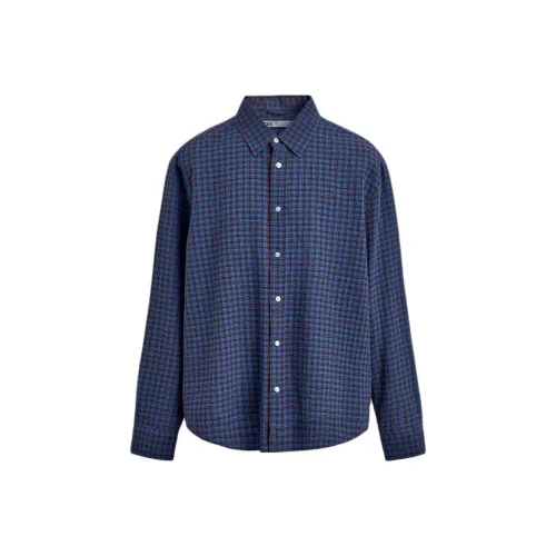 ZARA Темно-синие мужские рубашки