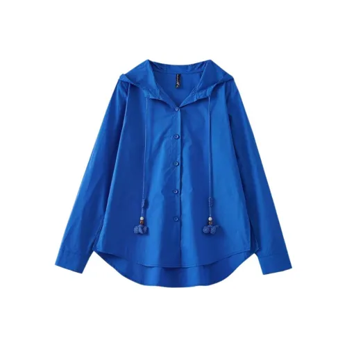 OUNIXUE Sapphire Blue Женские Рубашки