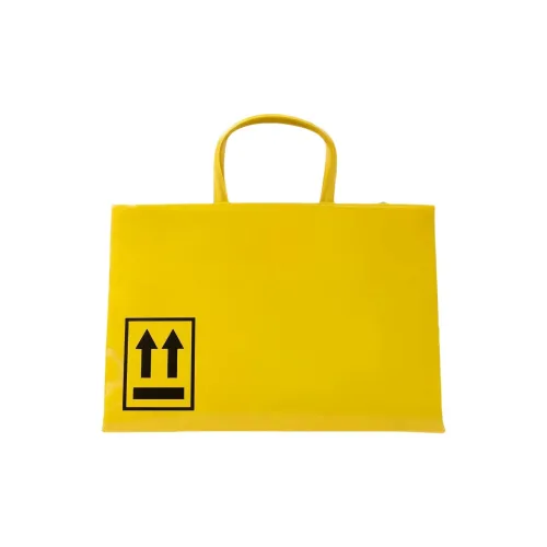 Off Белый Arrow Натуральная кожа Тоут Сумка Сумка для покупок Сумка через плечо Сумка Обычная Женская Желтая