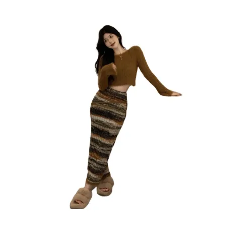 ZVJH Хаки Топ+Юбка Женские Комплекты с Юбкой