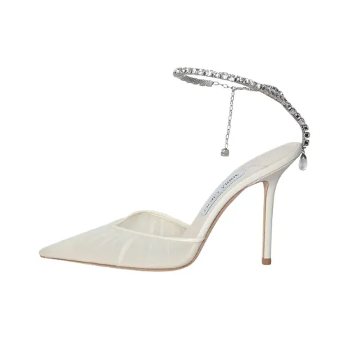 Jimmy Choo Saeda Низкий каблук Высокие каблуки 10 см Женские Серебристый