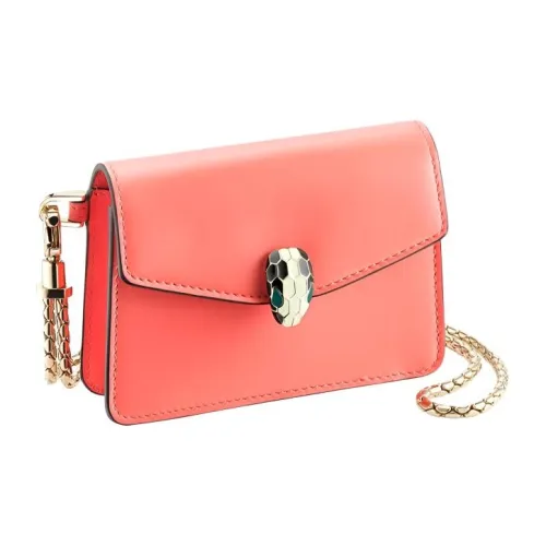 BVLGARI Serpenti Forever Телячья кожа Держатель для карт Женские Апельсин