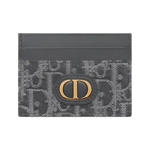 DIOR 30 Montaigne Хлопок Держатель для карт Женский Серый