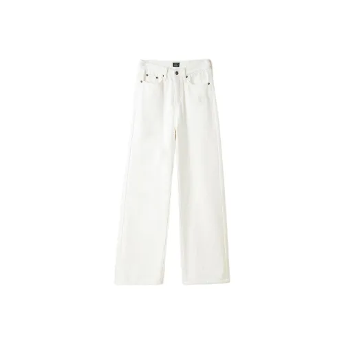 Devanro Белый Флис Линейные Женские Джинсы