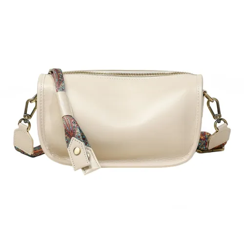 PESASRIE Сумка через плечо из коровьей кожи обычная женская белая