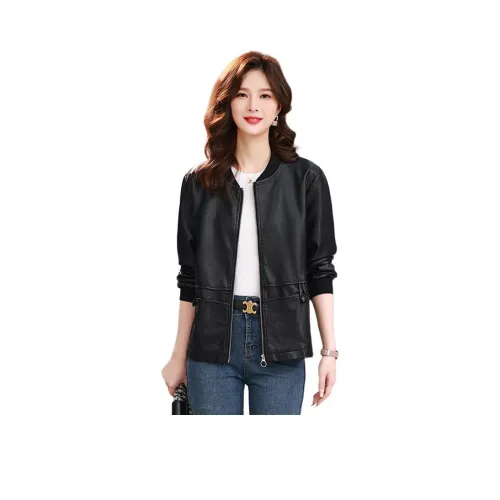 H YXIANG Кожа Куртка Женская