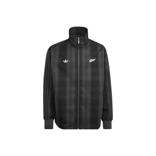 Adidas Originals Firebird ALL BLACKS Клетчатый TRACK TOP Куртка Мужская Угольный Черный